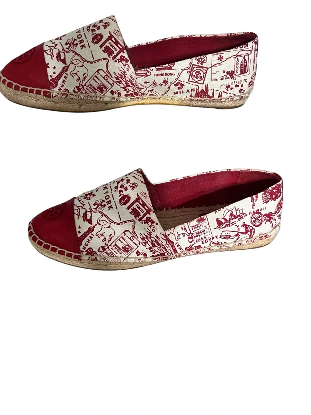 Tory Burch Printed Color-Block Espadrilles sz 8